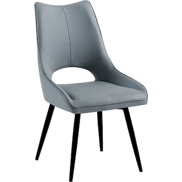 Isaac Dark Gray Black Swivel Side Chair