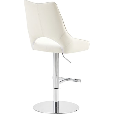 Isaac White Adjustable Bar Stool