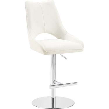 Isaac White Adjustable Bar Stool