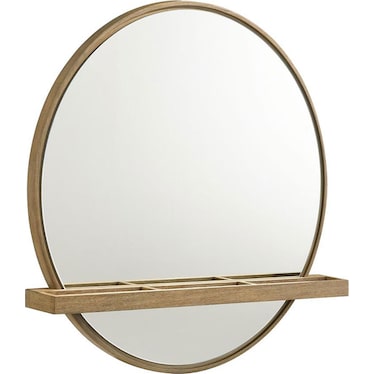 Isla Round Vanity Wall Mirror with Shelf