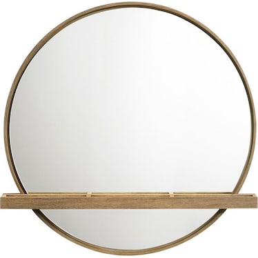 Isla Round Vanity Wall Mirror with Shelf