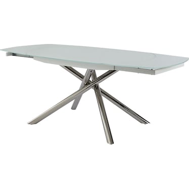 Jackie Glass Top 70" Extendable Dining Table