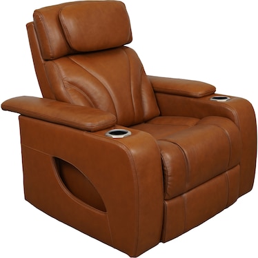 Josh Caramel Leather Dual Power Recliner