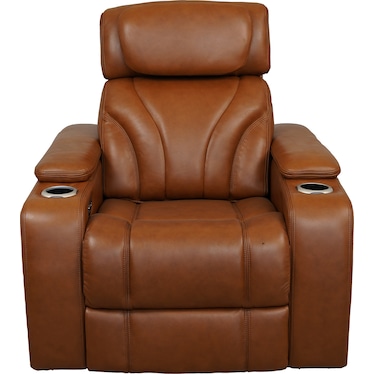 Josh Caramel Leather Dual Power Recliner