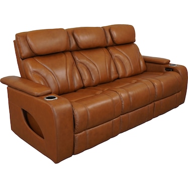 Josh Caramel Dual Leather Power Recliner Sofa