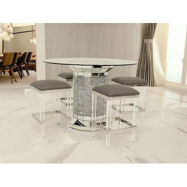 Julie Gray Counter Height Dining 5 Pcs Set