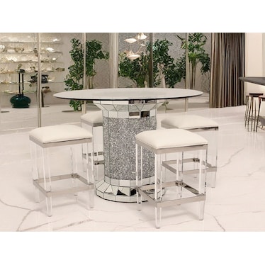 Julie White Counter Height Dining 5 Pcs Set