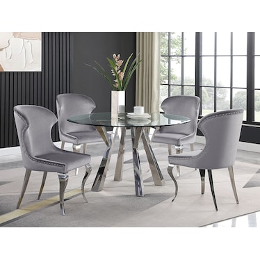 Kai Gray Round Dining 5 Pcs Set