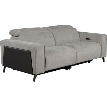 Kenny Gray Dual Power Recliner Sofa