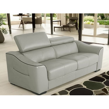 Kerala Gray Leather European Sleeper Sofa