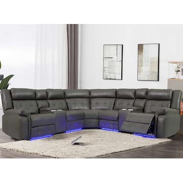 Ketsy Gray 2 Power Recliner Sectional