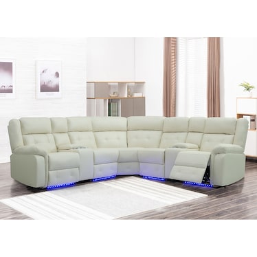 Ketsy White 2 Power Recliner Sectional