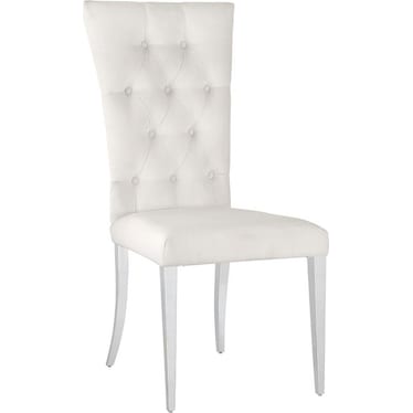 Kiana White Upholstered Side Chair