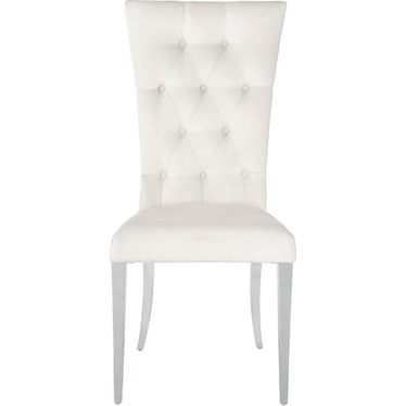 Kiana White Upholstered Side Chair