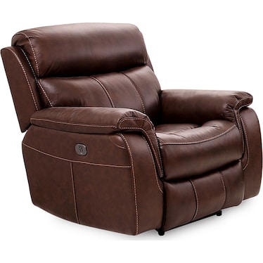 Larisa Brown Leather Dual Power Recliner