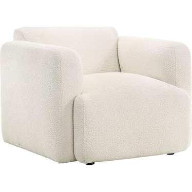 Maribel White Round Track Arm Accent Chair