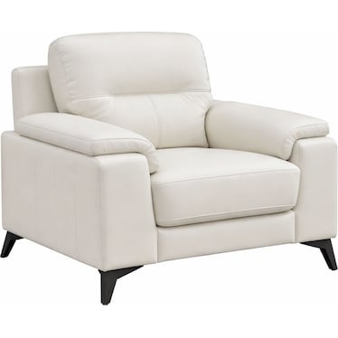 Seth White Leather Chair