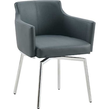 Leander Black Swivel Arm Chair