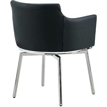 Leander Black Swivel Arm Chair