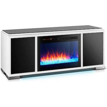 Leo White 54" Electric Fireplace