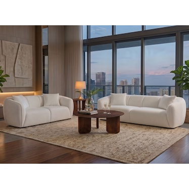Belmar Ivory Chenille 2 Pcs Set