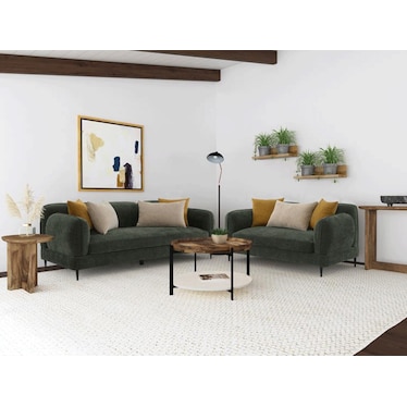Terry Green Chenille 2 Pcs Set