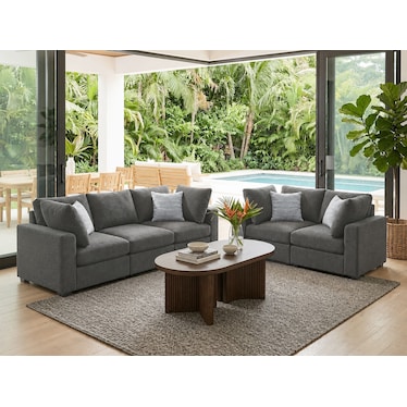 Haven Charcoal 2 Pcs Modular Set