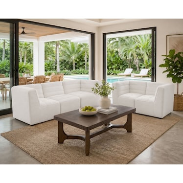 Jolie White Boucle 2 Pcs Modular Set