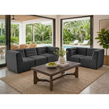 Jolie Charcoal Boucle 2 Pcs Modular Set
