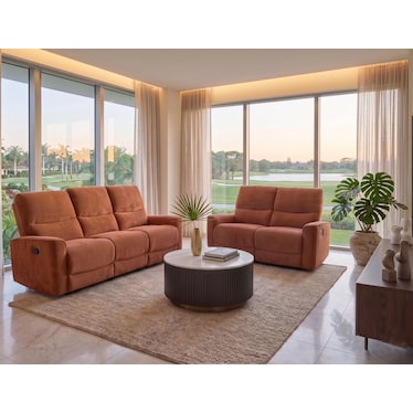Liora Spice Chenille Recliner 2 Pcs Set