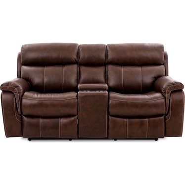 Larisa Brown Leather Dual Power Recliner 2 Pcs Set