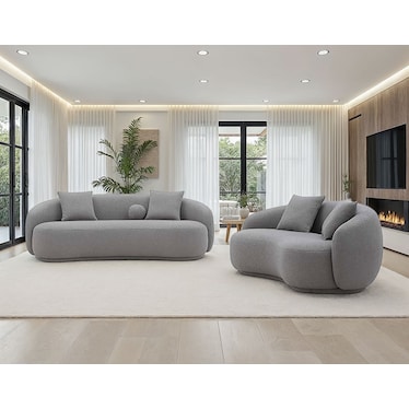 Sheyla Boucle Gray 2 Pcs Set