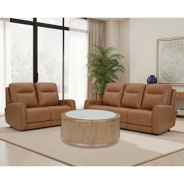 Evania Leather Dual Power Recliner 2 Pcs Set