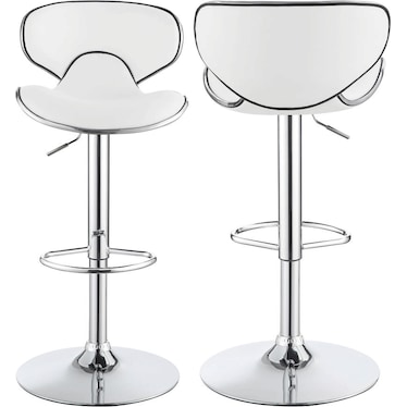 Lotus White Adjustable Bar Stools