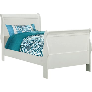 Louis Philippe White Twin Bed