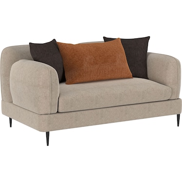 Terry Beige Chenille Loveseat