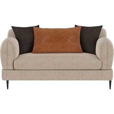 Terry Beige Chenille Loveseat