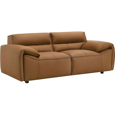Hollis Caramel Leather Loveseat