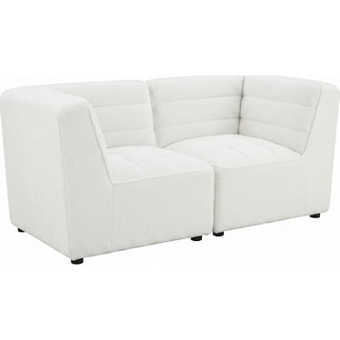 Jolie White Boucle 2 Pcs Modular Sofa