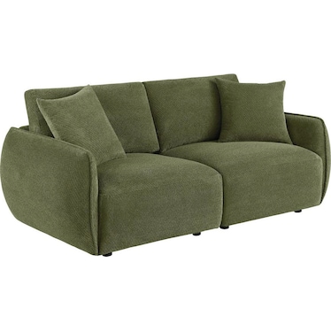 Halston Green Chenille 2 Pcs Modular Sofa