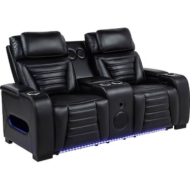 Larino Dual Power LED Recliner Loveseat with Audio