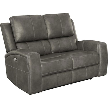 Dario Gray Triple Power Recliner Loveseat