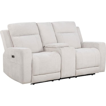 Langston Ivory Power Recliner Loveseat