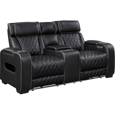 Boyton Black Dual Power Recliner Loveseat