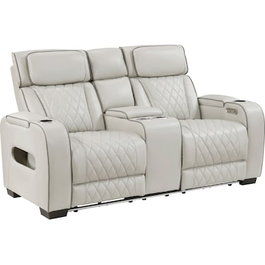 Boyton Gray Dual Power Recliner Loveseat