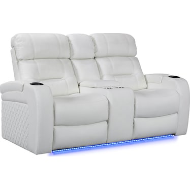 Nico White Dual Power Recliner Loveseat