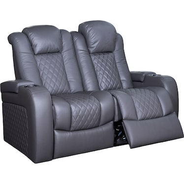 Oporto Gray Dual Power Recliner Loveseat