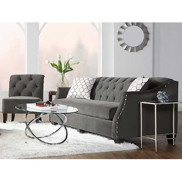 Luna Ash Sofa & Accent Chair 2 Pcs Set