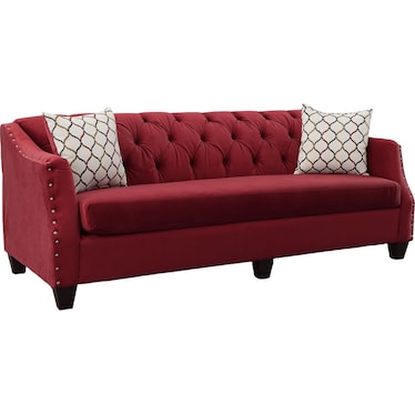 Luna Cherry Sofa and Accent Chair 2 Pcs Set