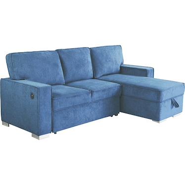 Meylin Blue Left Sleeper Sectional